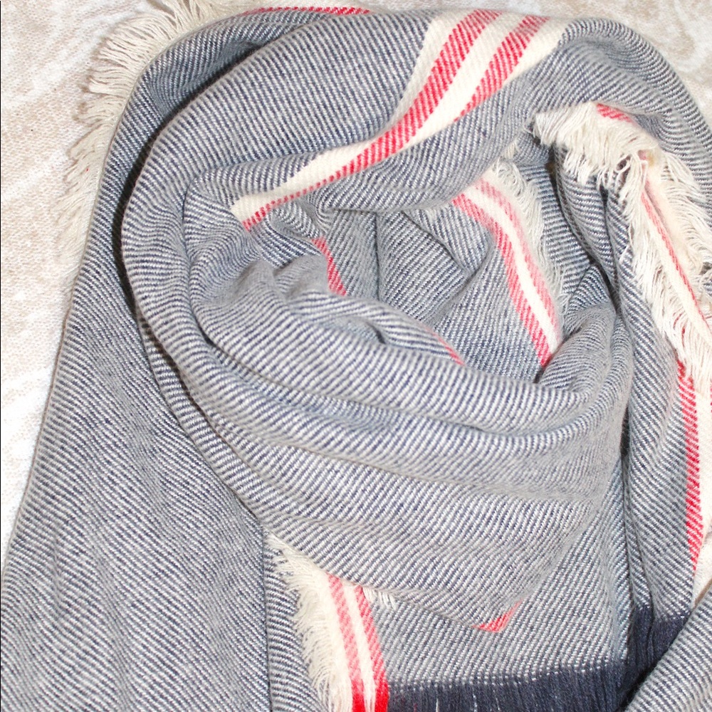 Multicolored soft blanket scarf